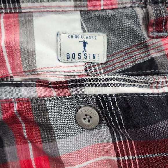 Bossini Shorts Men's Size 33 Plaid 2 Pairs Blue Red White Reversable Chono Class - Picture 10 of 13
